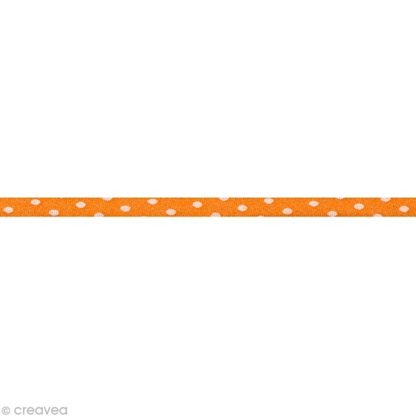 Cordon spaghetti - Frou-frou Douceur mandarine Pois - 7 mm au mètre (sur mesure) - Photo n°1