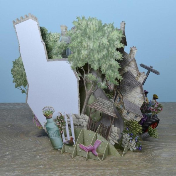 Carte 3D Maison en pierres Post office 16x16 Décor en relief avec enveloppe - Photo n°3