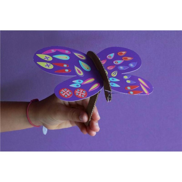 Kit créatif 6 papillons à fabriquer avec stickers - Photo n°4