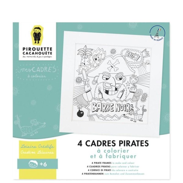 Kit créatif 4 Cadres Pirates à colorier et fabriquer - Photo n°2