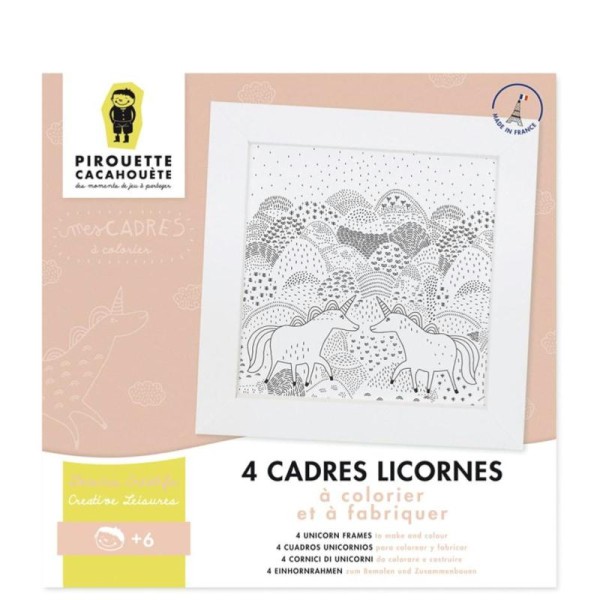 Kit créatif 4 Cadres Licornes à colorier et fabriquer - Photo n°2