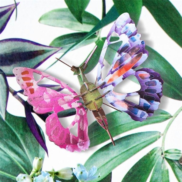 Papillon décoratif en carton coloré 32 cm à construire Studioroof - Photo n°2