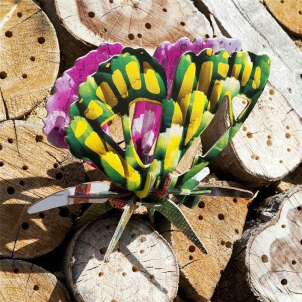 Papillon décoratif en carton coloré 32 cm à construire Studioroof - Photo n°3