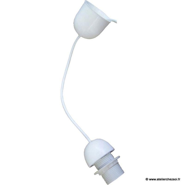 Monture électrique blanche pour luminaire suspension E27- 60 W - Photo n°1