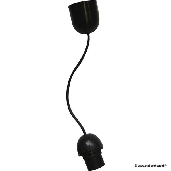 Monture électrique noire pour luminaire suspension E27- 60 W - Photo n°1