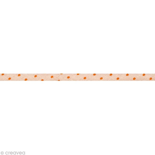 Cordon spaghetti - Frou-frou Douceur mandarine Points - 7 mm au mètre (sur mesure) - Photo n°1