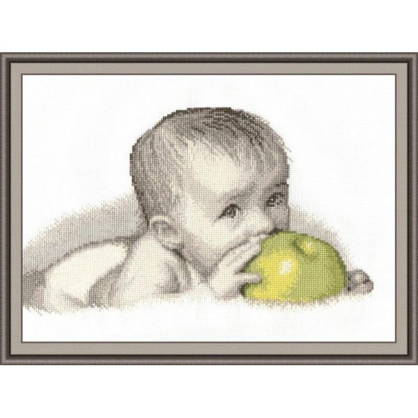 Kit point de Croix Oven - Bébé avec une pomme S511 - Photo n°1