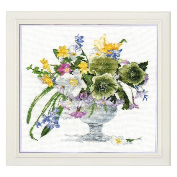 Kit point de Croix Oven - Bouquet avec fleur d'hiver S1011 - Photo n°1