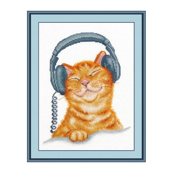 Kit point de Croix Oven - Amoureux de la musique de chat S844 - Photo n°1