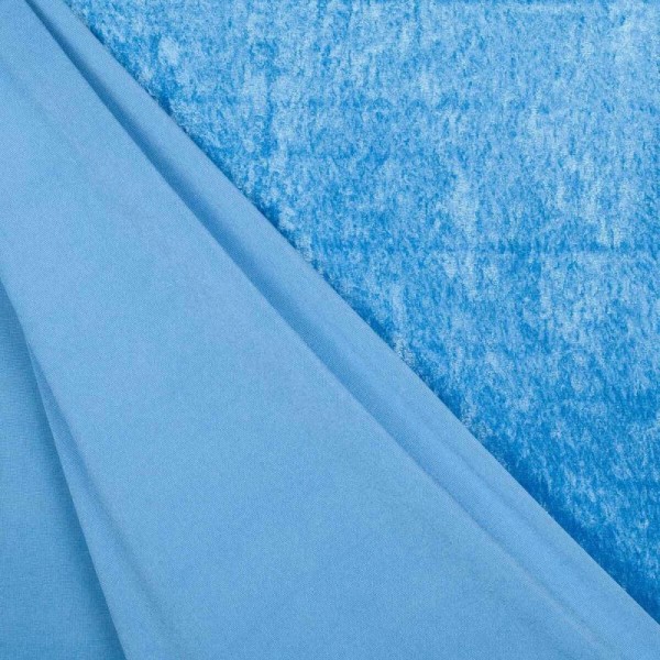 Tissu panne de velours - Bleu ciel - Photo n°2