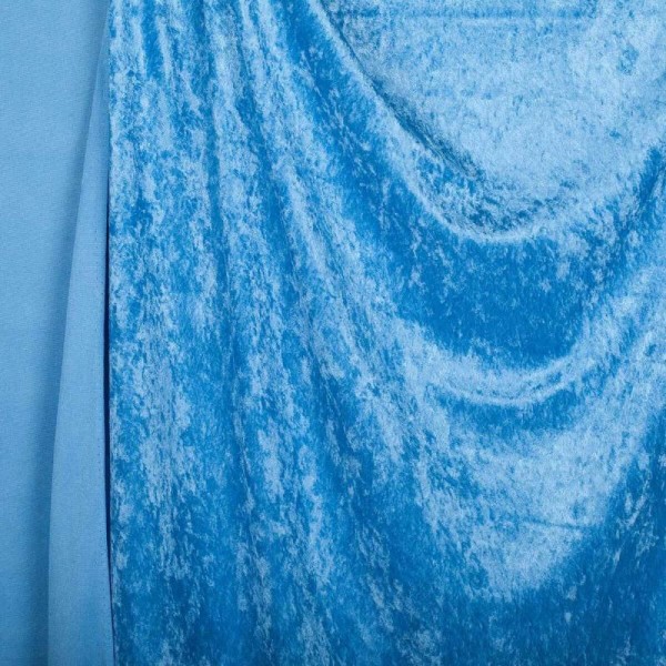 Tissu panne de velours - Bleu ciel - Photo n°1