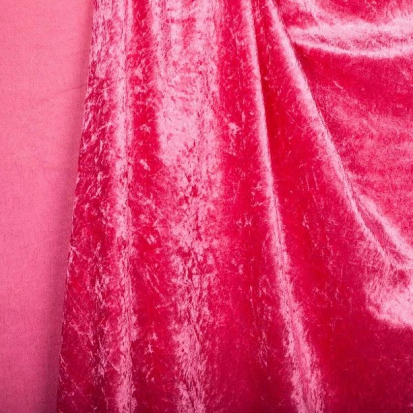 Tissu panne de velours - Rose fuchsia - Photo n°4