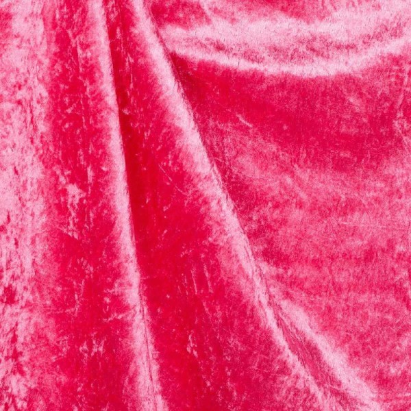 Tissu panne de velours - Rose fuchsia - Photo n°1
