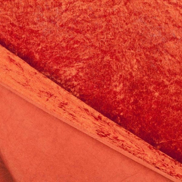 Tissu panne de velours - Orange rouille - Photo n°3