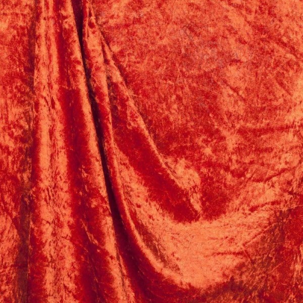 Tissu panne de velours - Orange rouille - Photo n°1
