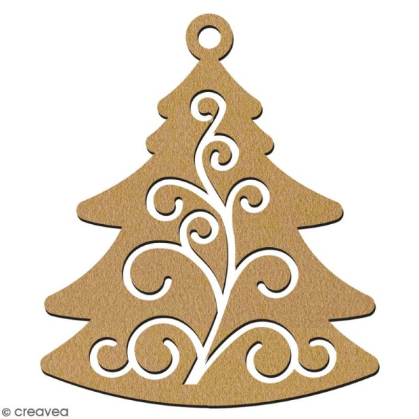 Suspension Sapin de Noël en bois à décorer - 7 cm - Collection Noël - Photo n°2