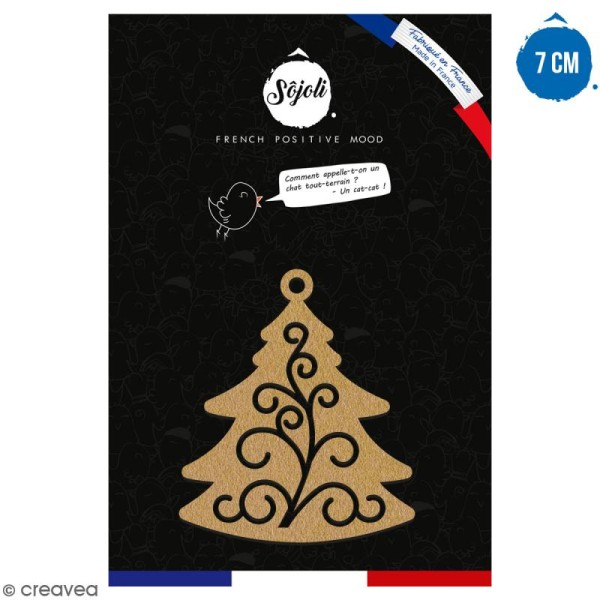 Suspension Sapin de Noël en bois à décorer - 7 cm - Collection Noël - Photo n°1