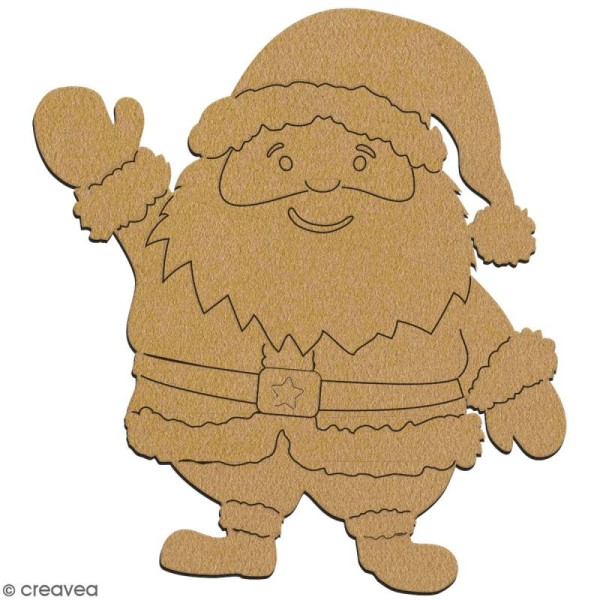Père Noël en bois à décorer - 15 cm - Collection Noël - Photo n°2