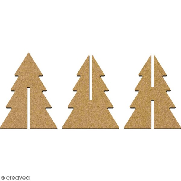 Sapin 3D en bois à décorer et à monter - 15 cm - Collection Noël - Photo n°2