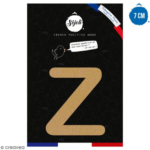 Lettre Z en bois à décorer - 7 cm - Collection Alphabet arrondi - Photo n°1