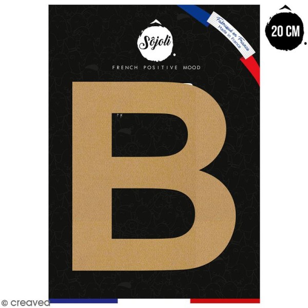 Lettre B en bois à décorer - 20 cm - Collection Alphabet sans serif - Photo n°1