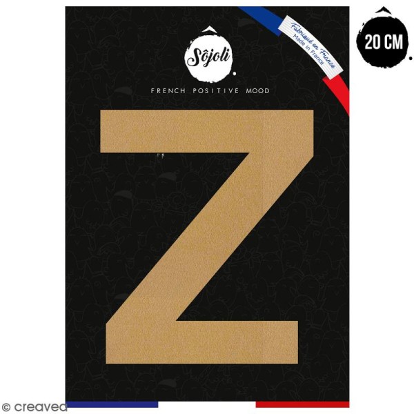 Lettre Z en bois à décorer - 20 cm - Collection Alphabet sans serif - Photo n°1