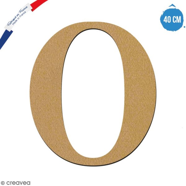 Lettre O en bois à décorer - 40 cm - Collection Alphabet serif - Photo n°1