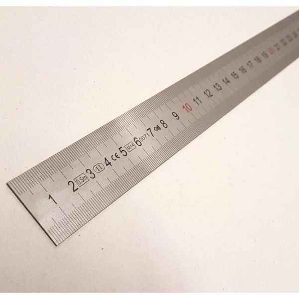 Réglet gradué inox 50 cm semi-rigide 2 faces précision au 1/2 mm - Règle  scrapbooking - Creavea