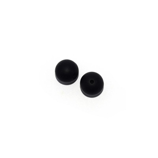 Perle silicone 15 mm ronde noir - Photo n°1