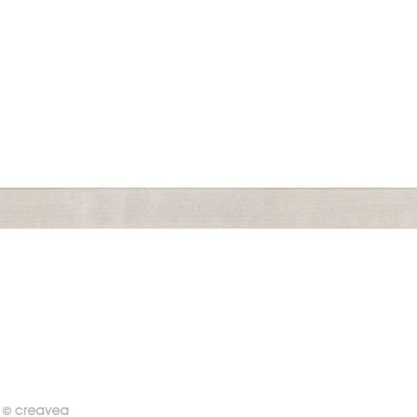 Ruban organza - 6 mm - Blanc ivoire - Au mètre (sur mesure) - Photo n°1