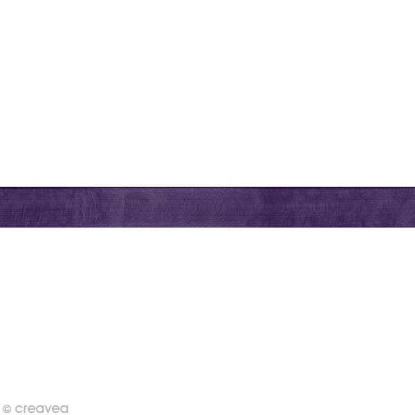 Ruban organza - 6 mm - Violet prune - Au mètre (sur mesure) - Photo n°1