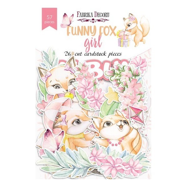 Die cuts formes décoratives scrapbooking  Fabrika Décoru 57 pièces FUNNY FOX GIRL - Photo n°1