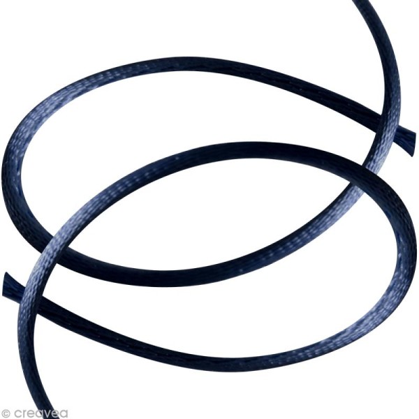 Cordon queue de rat - 3 mm - Bleu marine - Au mètre (sur mesure) - Photo n°1