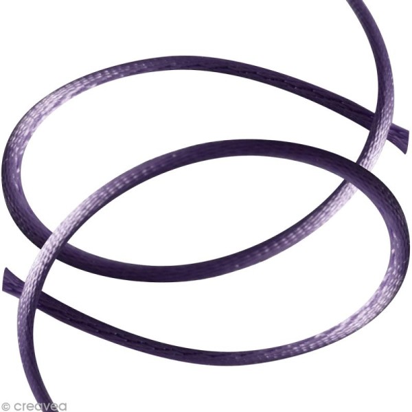 Cordon queue de rat - 3 mm - Violet prune - Au mètre (sur mesure) - Photo n°1