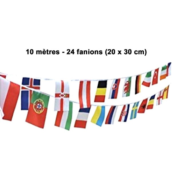 Guirlande Europe 10 mètres PVC - 24 fanions 20 x 30 - Photo n°1