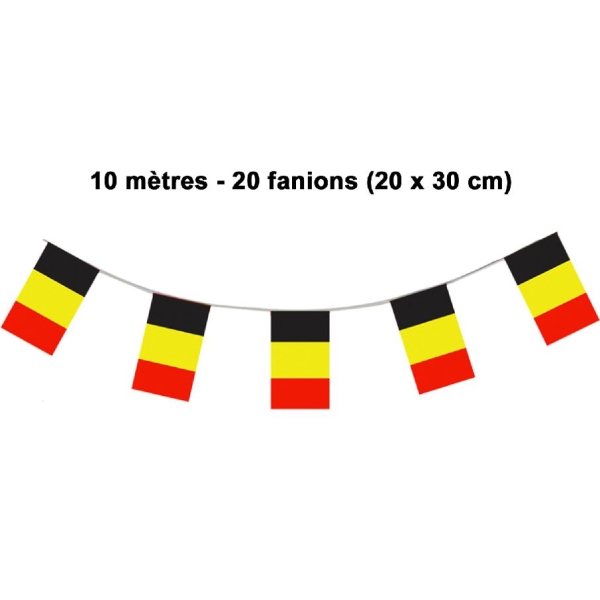 Guirlande Belgique 10 mètres PVC - 20 fanions 20 x 30 - Photo n°1