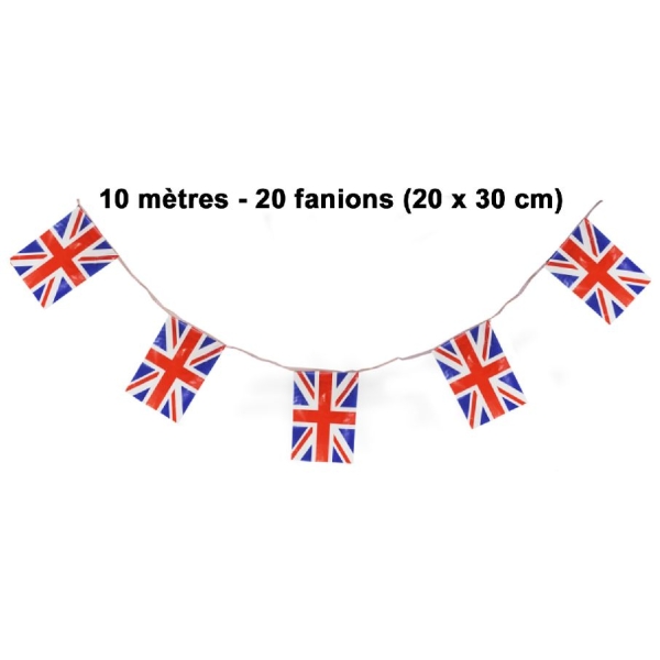 Guirlande Grande Bretagne 10 mètres PVC - 20 fanions 20 x 30 - Photo n°1