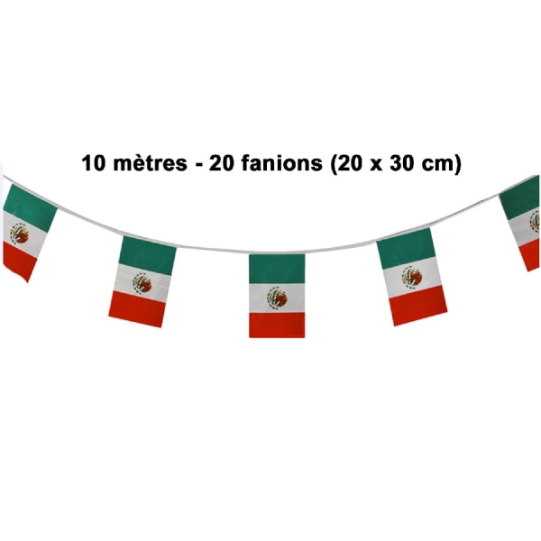 Guirlande Mexique 10 mètres PVC - 20 fanions 20 x 30 - Photo n°1