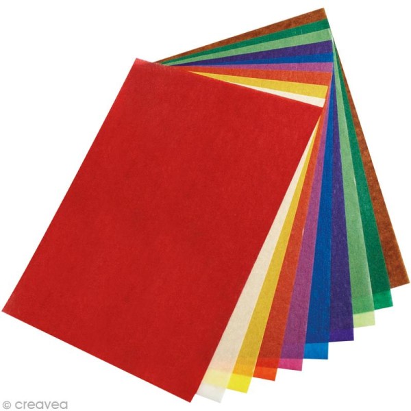 Kit papier transparent - Feuilles multicolores - 10 pcs - Photo n°1