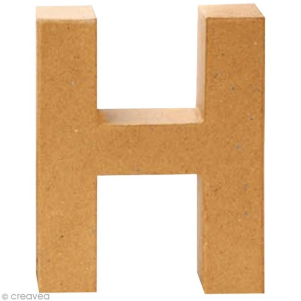 Lettre en carton H qui tient debout  - 17,5 x 14 x 5,5 cm - Photo n°1