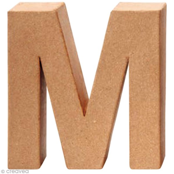 Lettre en carton M qui tient debout  - 17,5 x 17 x 5,5 cm - Photo n°1