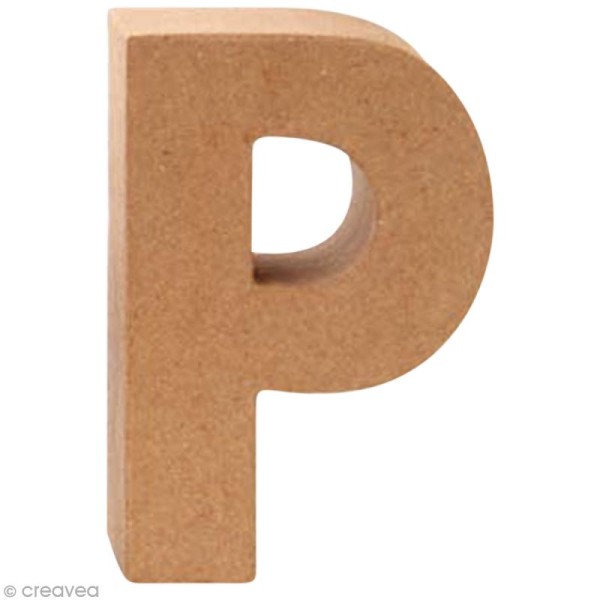 Lettre en carton P qui tient debout  - 17,5 x 13 x 5,5 cm - Photo n°1
