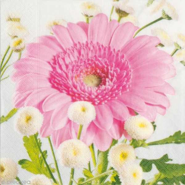 Serviette en papier Fleur - Wonderful gerbera -  1 pcs - Photo n°1