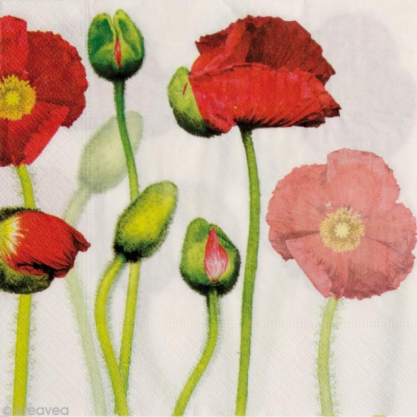 Serviette en papier Fleur - Flourishing poppies -  1 pcs - Photo n°1