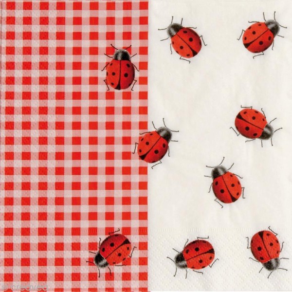 Serviette en papier Animaux - Ladybugs -  1 pcs - Photo n°1