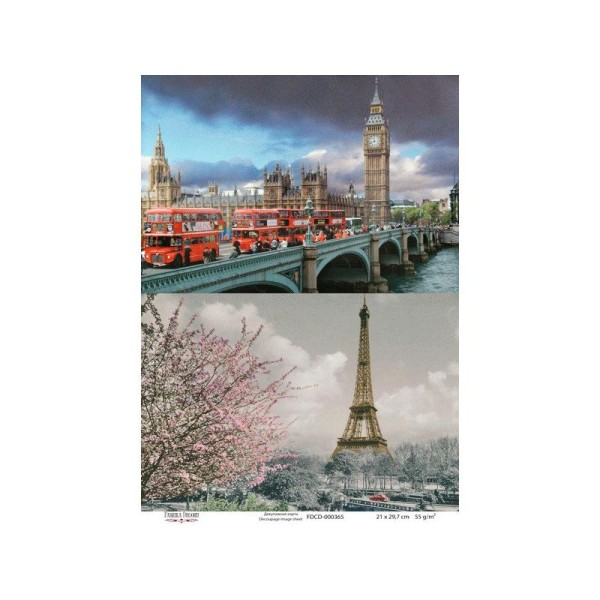 1 feuille de papier de découpage collage 21 x 29,7 cm PARIS 365 - Photo n°1