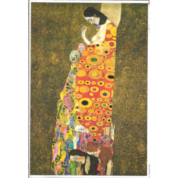 Papier de riz 22x32 cm Art L'espoir II Klimt Découpage Collage Scrapbooking Carterie - Photo n°1