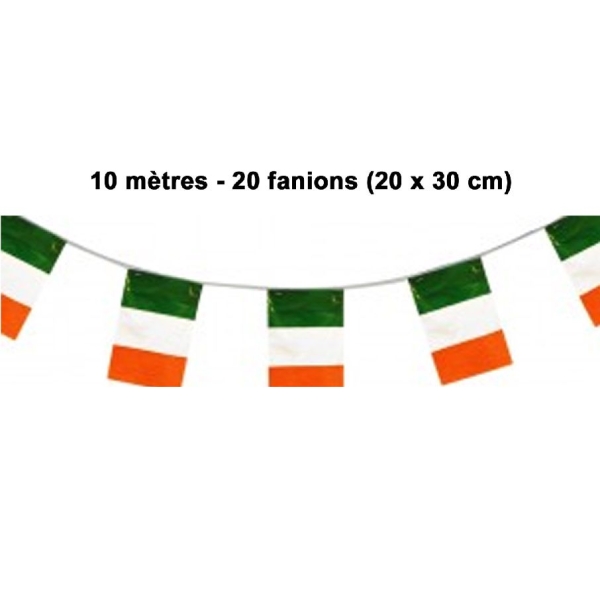 Guirlande Irlande 10 mètres PVC - 20 fanions 20 x 30 - Photo n°1