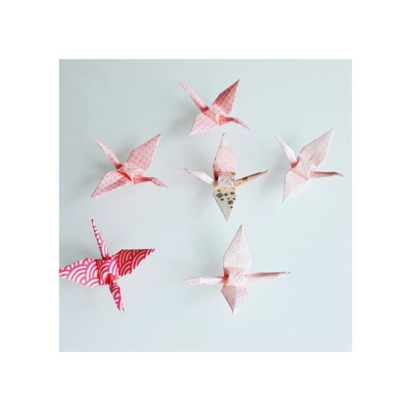 6 Mini Origami Grues Roses - Photo n°1