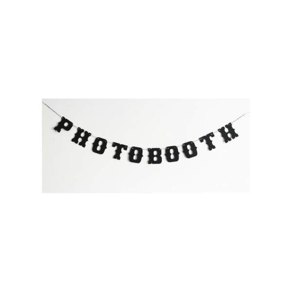Petite Guirlande Photobooth -10 Lettres Noires -Décoration Mariage-Vintage - Photo n°1